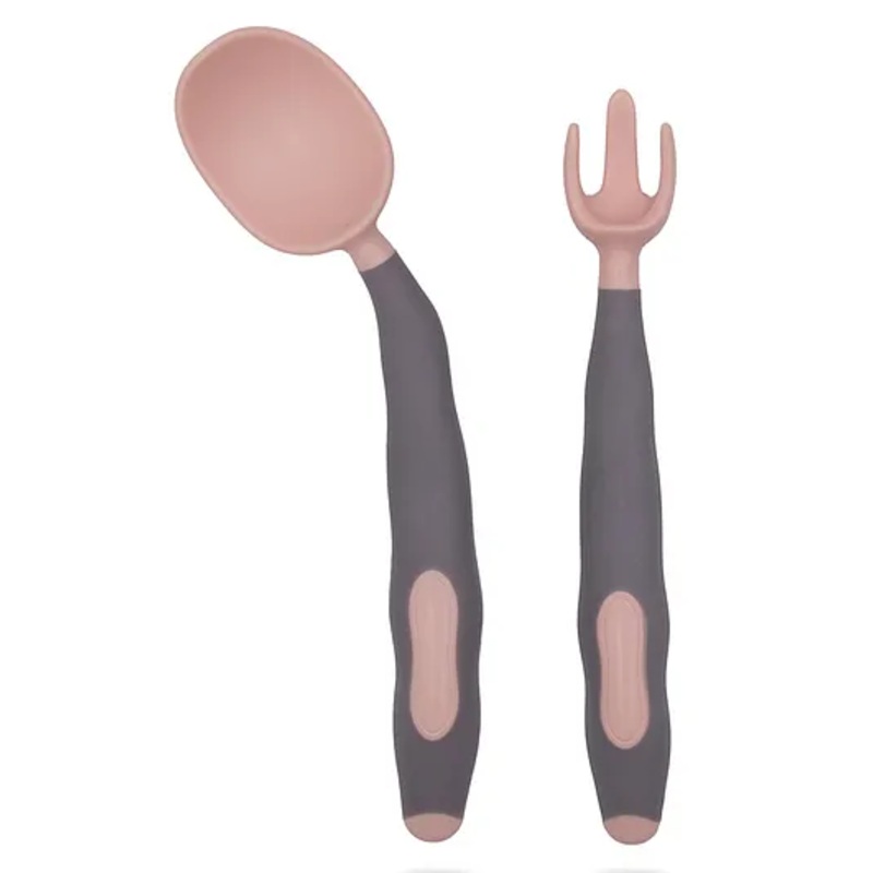 Bembika Training Spoon Twist Spoon Baby Silicone Training Spoon For Baby – Pink Grey.