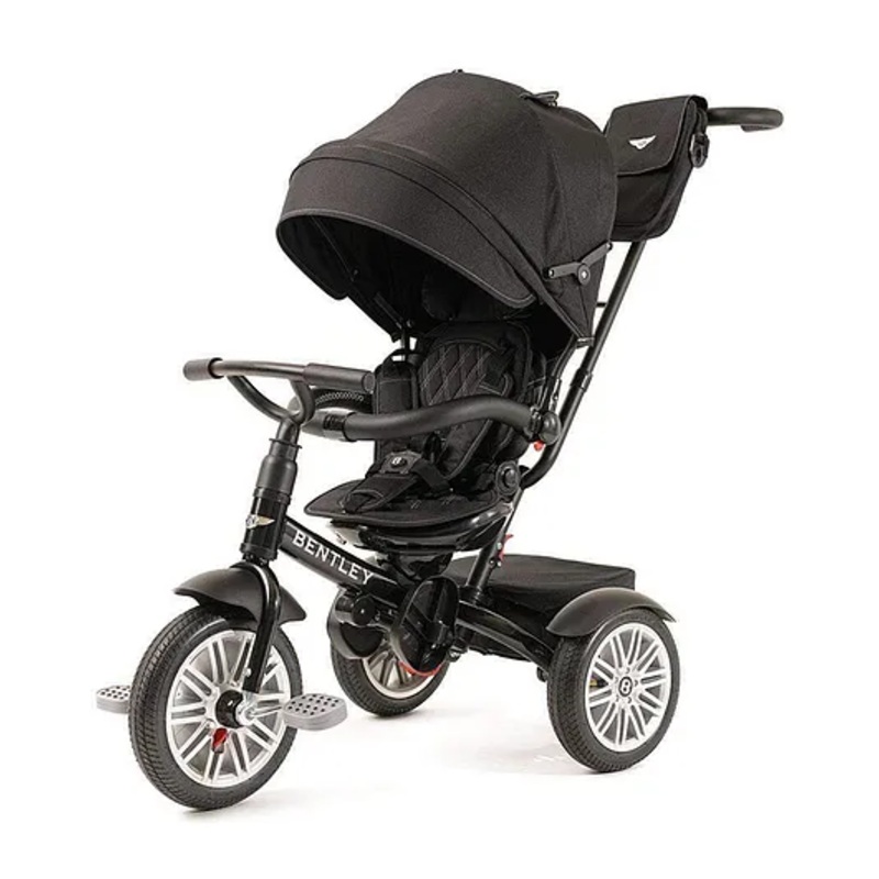 Bentley 6-in-1 Baby Stroller-Bentley Continental GT Speed Replica Wheel-Rotating Seat-With Bentley Bag-6M to 5Y-Onyx Black