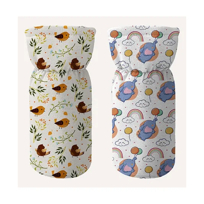 Devico cotton Bottle Cover  Pack of 2  Fits up to 250 ml-Yellow Blue