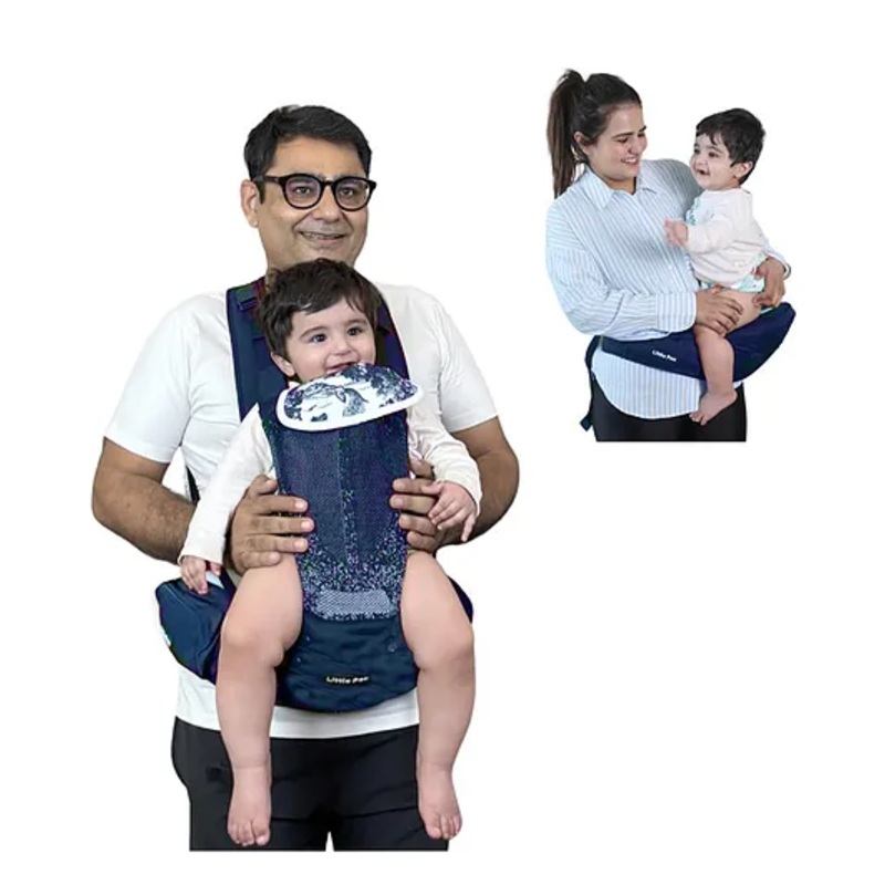 Little Pea 6-in-1 Removable Hip-Seat Baby Carrier Ergonomic, Adjustable,with extra Back Support Up to 20 kg – Blue