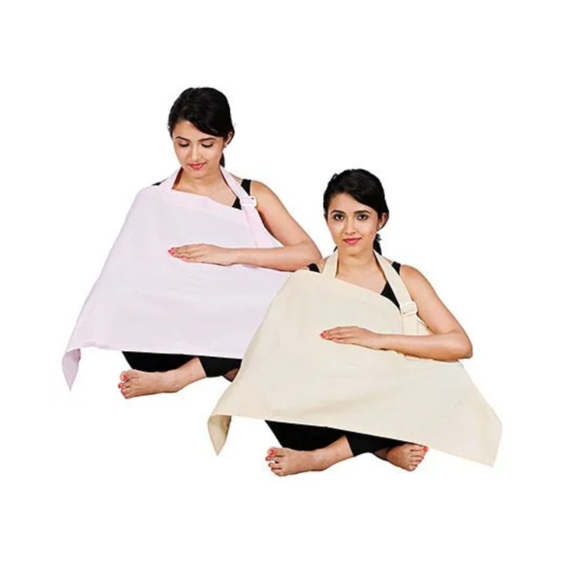 Lulamom Full Coverage Extra Wide Nursing Cover Pack Of 2 LM27014 – Pink & Beige