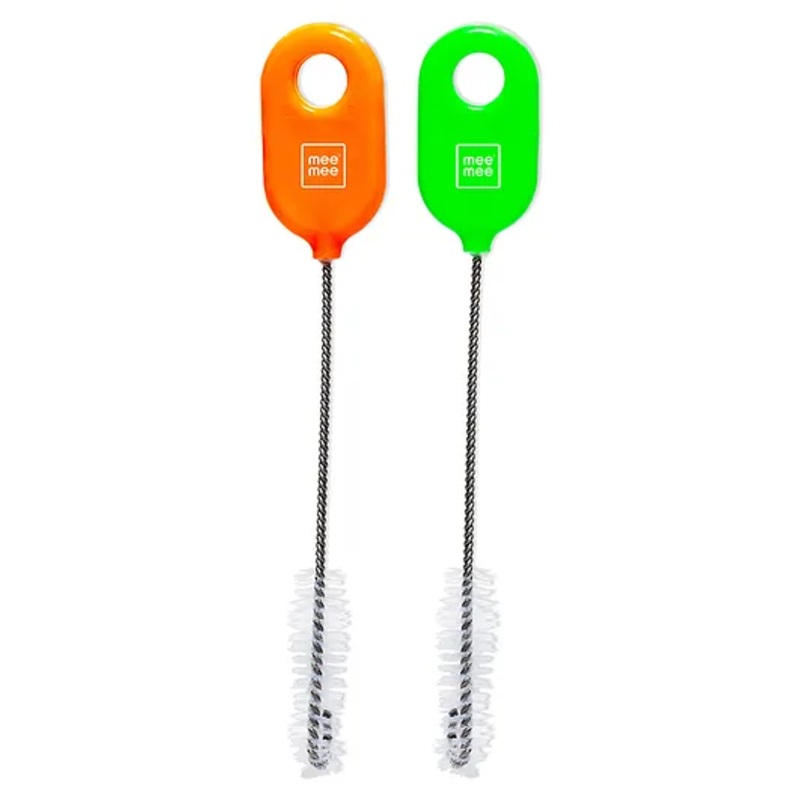 Mee Mee Straw & Teat Cleaning Brush Pack of 2 – Orange Green