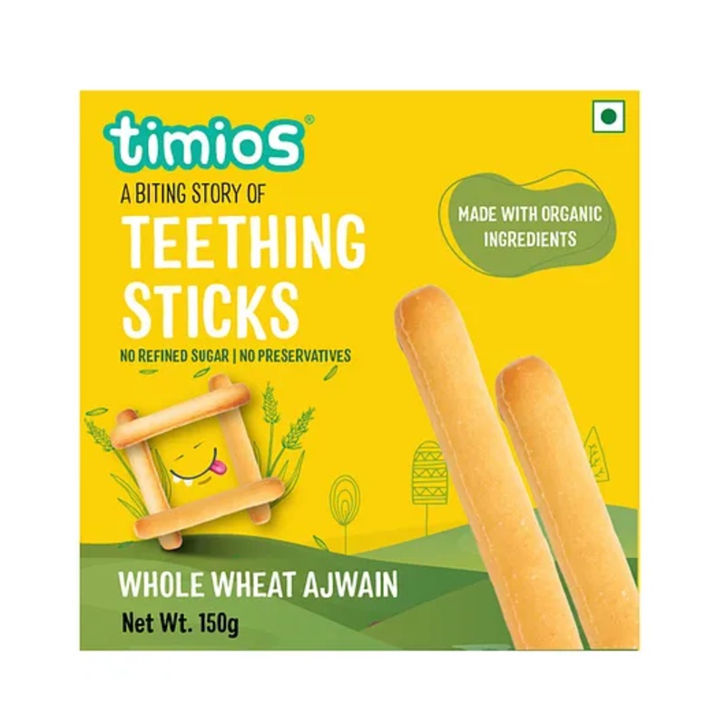 timios Whole Wheat and Ajwain Organic Teething Sticks – 150 g