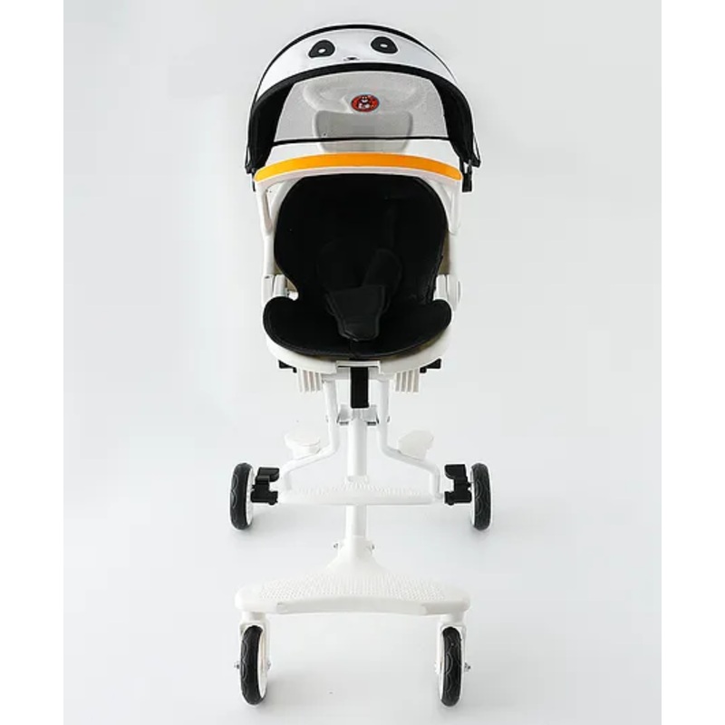 360 Light weight Rotation & Ergonomic Design Jogging Stroller Cum Pram with Adjustable Backrest – White & Black