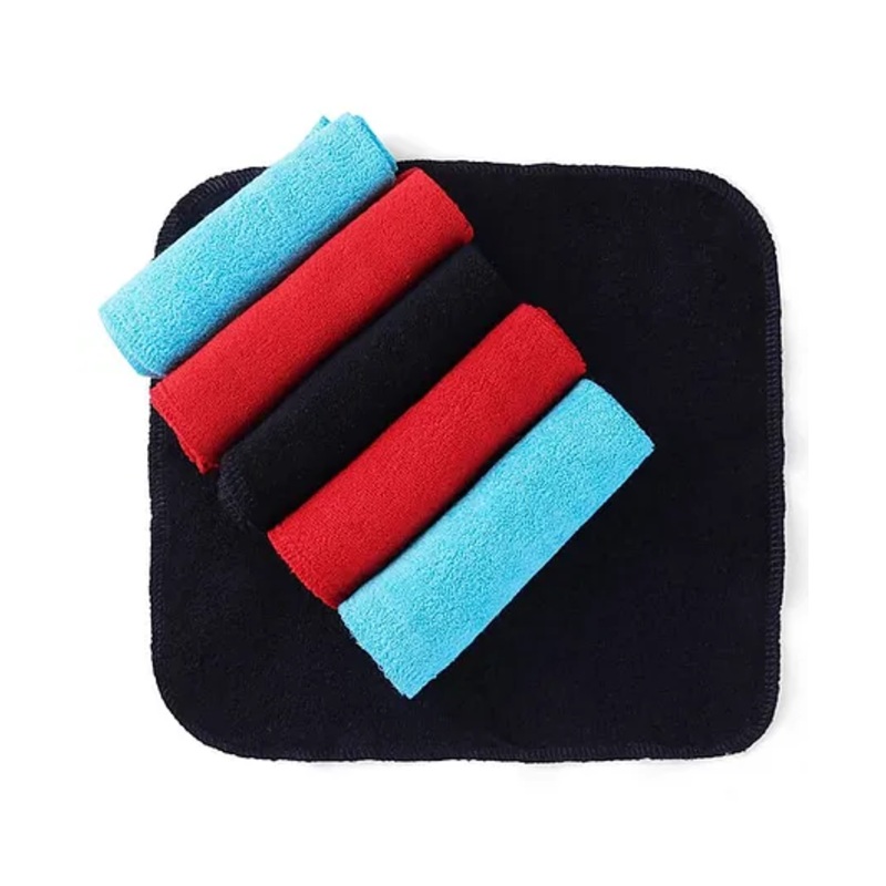 Babyhug Cotton Knit Solid Wash cloth L 25.4 x B 25.4 cm Pack Of 6 – Red & Black