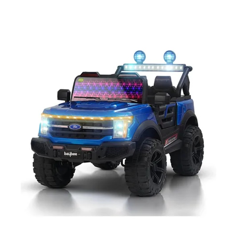 Baybee Trekster Battery Operated Jeep for Kids | Baby Big Battery Car with Steering Function, LED Light & Music | Ride on Toy Kids Car with USB | Electric Car for Kids (Blue)