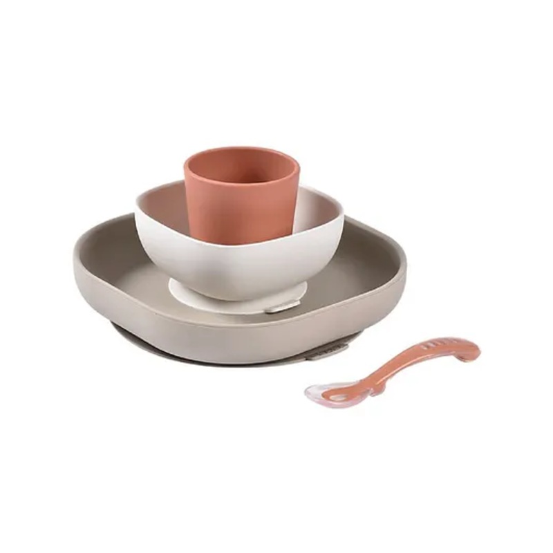 Beaba Silicone Suction Meal Set (4 pcs) – Terracotta