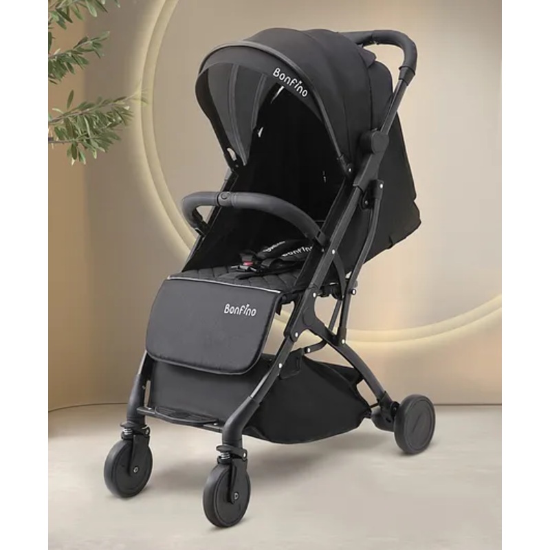 Bonfino Runway Cabin Stroller in Linen Fabric – Black