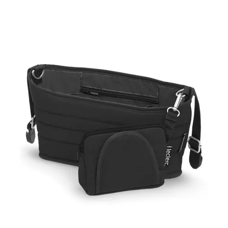 Leclerc Baby Organiser with Pouch  Easy & Quick Attachment | Stroller Storage Bag | Compact & Stylish  Black