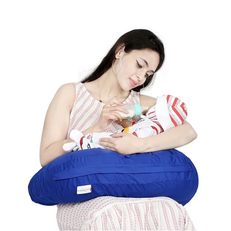 Lulamom Portable Curved Soft Feeding Pillow – Royal Blue