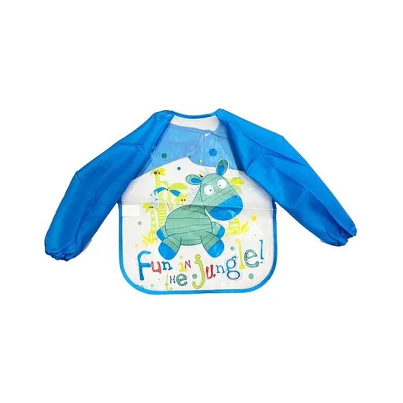 Polka Tots Waterproof Full Sleeves Apron Feeding Bibs with Super Absorbent Soft Comfortable & Lightweight – Fun Jungle