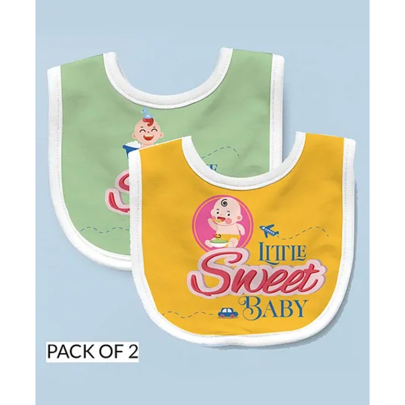 Right Gifting Feeding Bibs With Velcro Pack of 2 – Multicolour