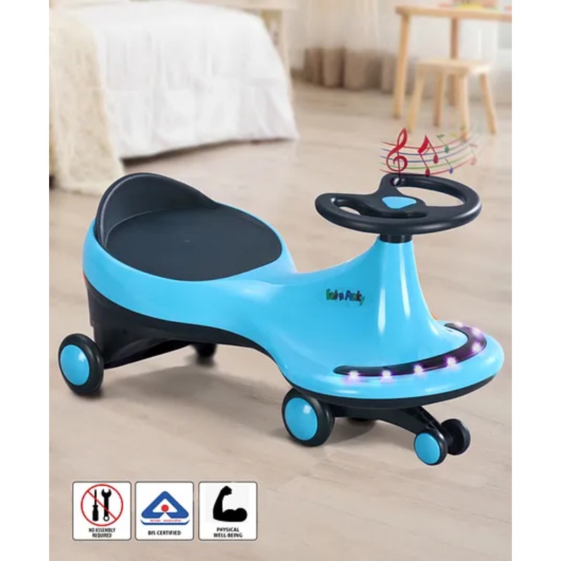 Streetzo Magic Swing Car with Lights Music & PU Wheels -Blue