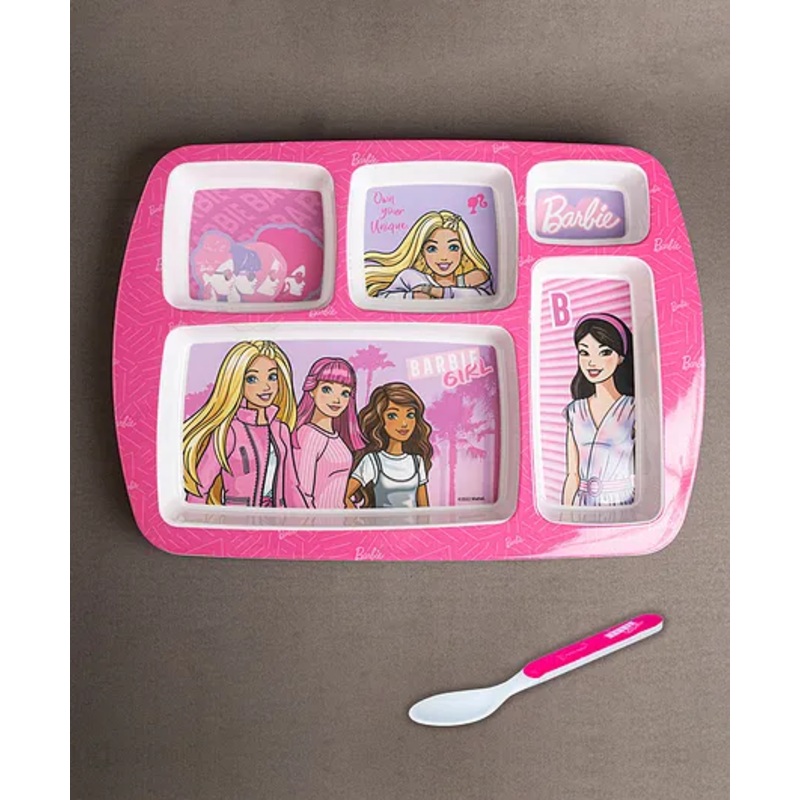 Superware Melamine Kids Partition Plate with spoon -Wispy Forest