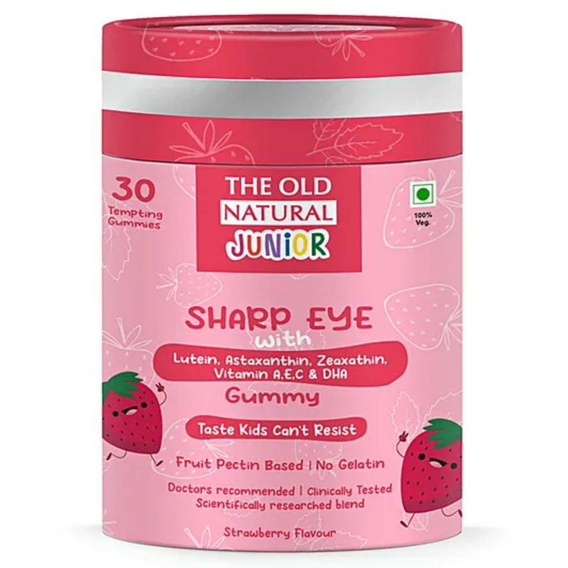 The Old Natural Sharp Eye Fruit Pectin Based Gummies With Strawberry Flavour – 30 Gummies