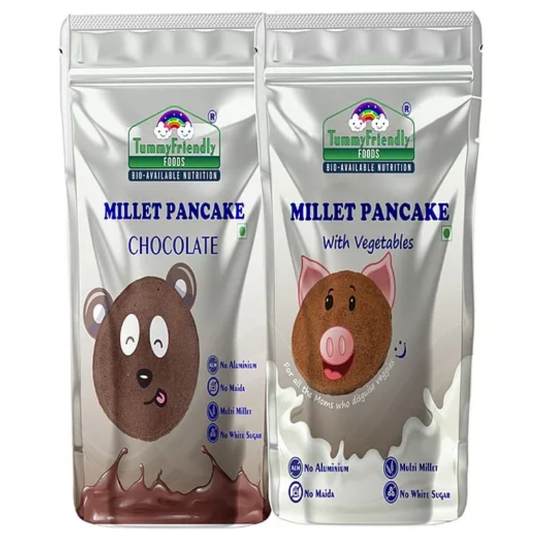 TummyFriendly Foods Millet Pancake Mix – Chocolate, Veggies. HealthyBreakfast. 2 Packs 150g Each Cocoa Powder (2 x 150 g)