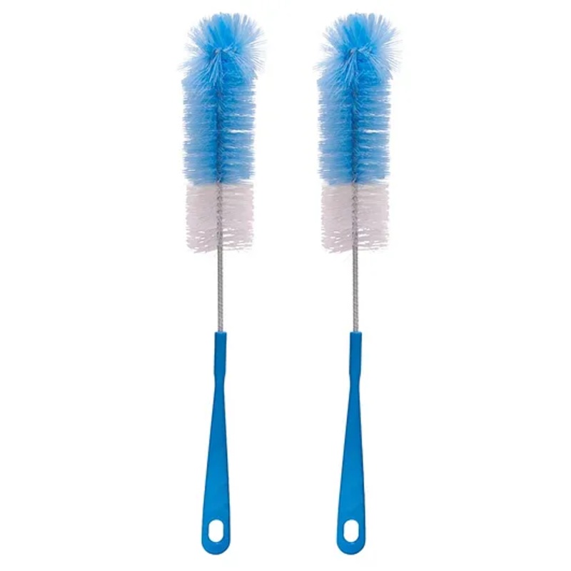 Adore Duece Long Handled Nylon Baby Bottle Cleaning Brush Kit Pack of 2- Blue