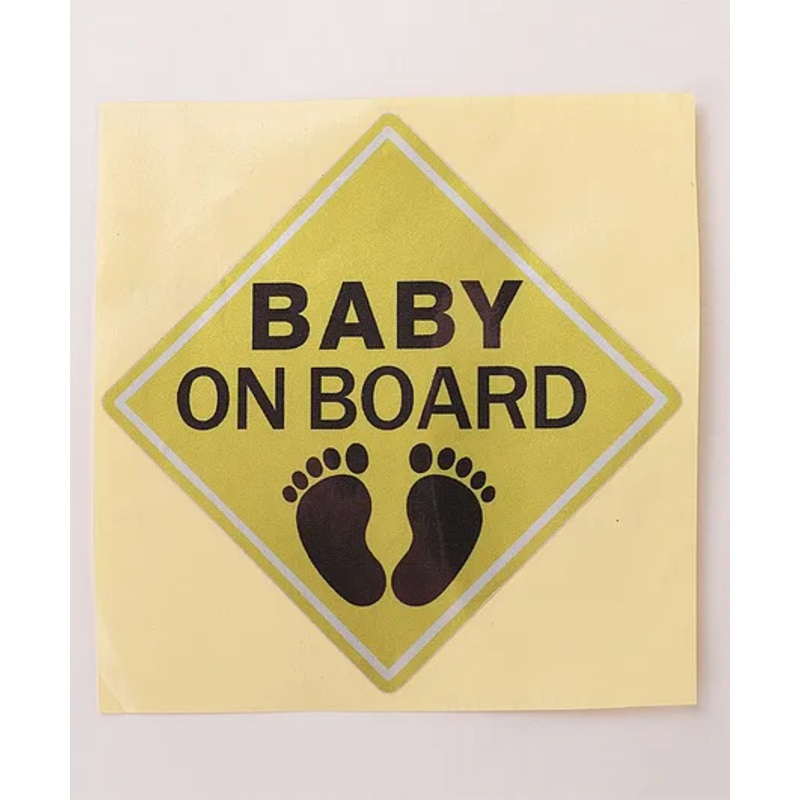 Baby on Board Car Sticker – Yellow| Easy to Install| High Visibility| Weather Proof