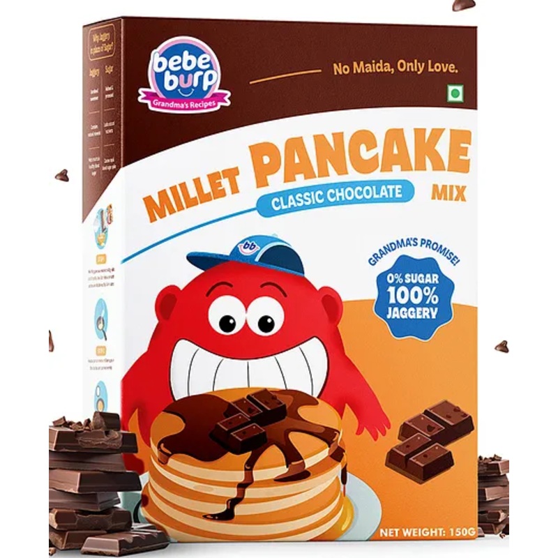 Bebe Burp Millet No Maida Classic Chocolate Pancake Mix – 150 g