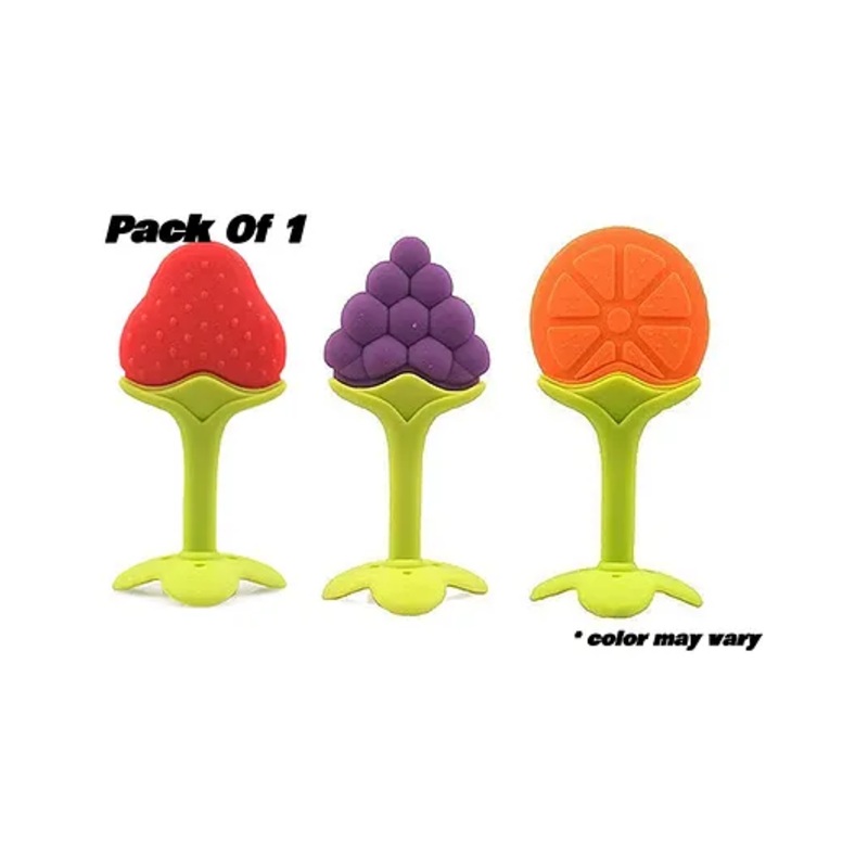 BOXOT IMPEX Fruit Shaped Silicone Stand Teether (Desine & Color may vary)