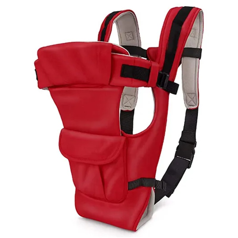 Chinmay Kids 4 Way Premium Baby Carrier Bag With Adjustable Strap & Head Support – Red
