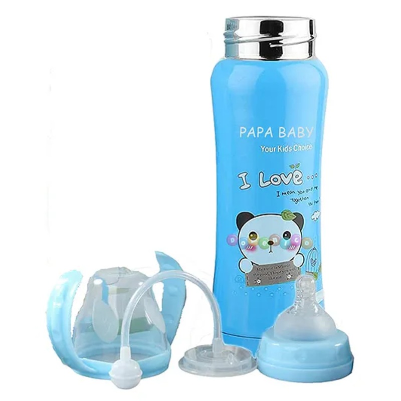 DOMENICO 3 in 1 ThermoSteel Multifunctional Baby Feeding Bottle Blue – 180 ml