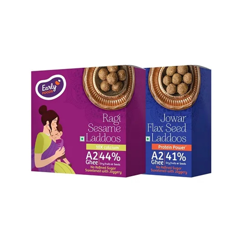 Early Foods Ragi Sesame & Jowar Laddoo Pack of 2, 250g Each