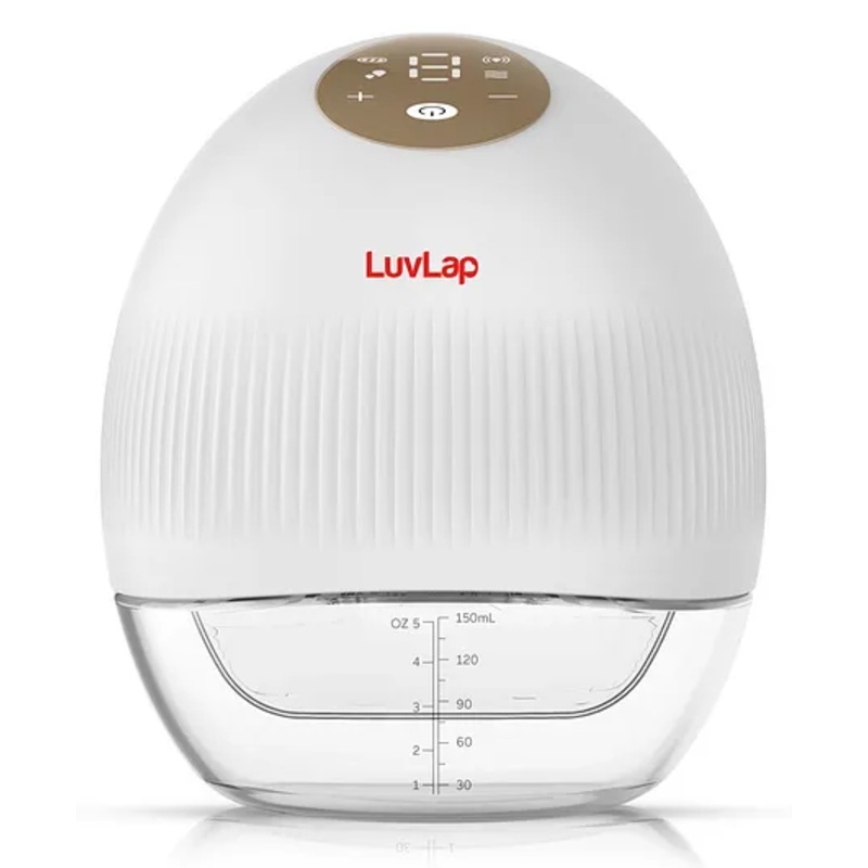 Luv Lap Glory Hands Free Electric Wearable Breast Pump With 4 Modes 9 Suction Levels & USB C Charging Soft Inserts – White
