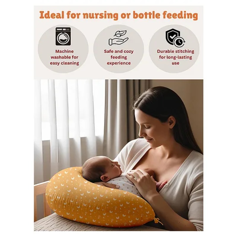 NEW COMERS Newborn Nursing Feeding Pillow, Breastfeeding Pillows with Removable Cover – Light Orange