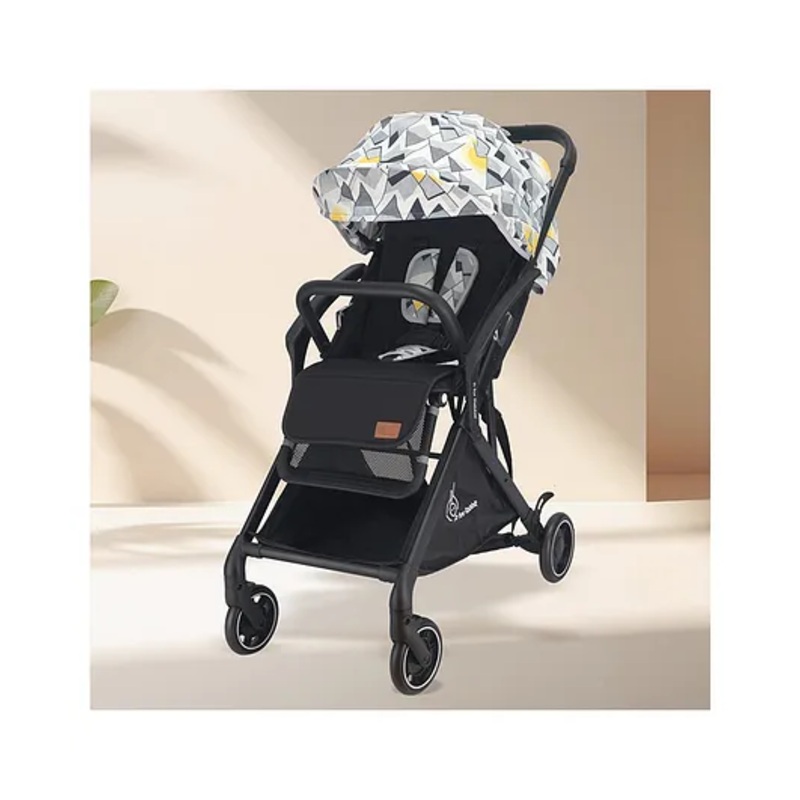 R for Rabbit Street Smart Aero Light Weight Newborn Baby Stroller| Aluminum Frame Pram with One Hand Collapsible Fold | Travel Friendly Stroller for 0-3 Years for Babies || Black Multi