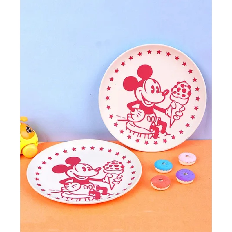 The Bamboo Co Bamboo Kids Plate -Set Of 2- Mickey Mouse
