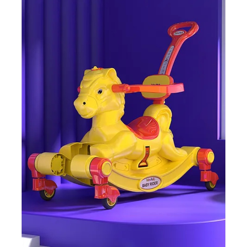 3 in 1 Baby Horse Rider Kids Ride On Car for Kids Push Ride on Toy with Rocker Push Handle  Rotating Head & Safety Bar – Yellow