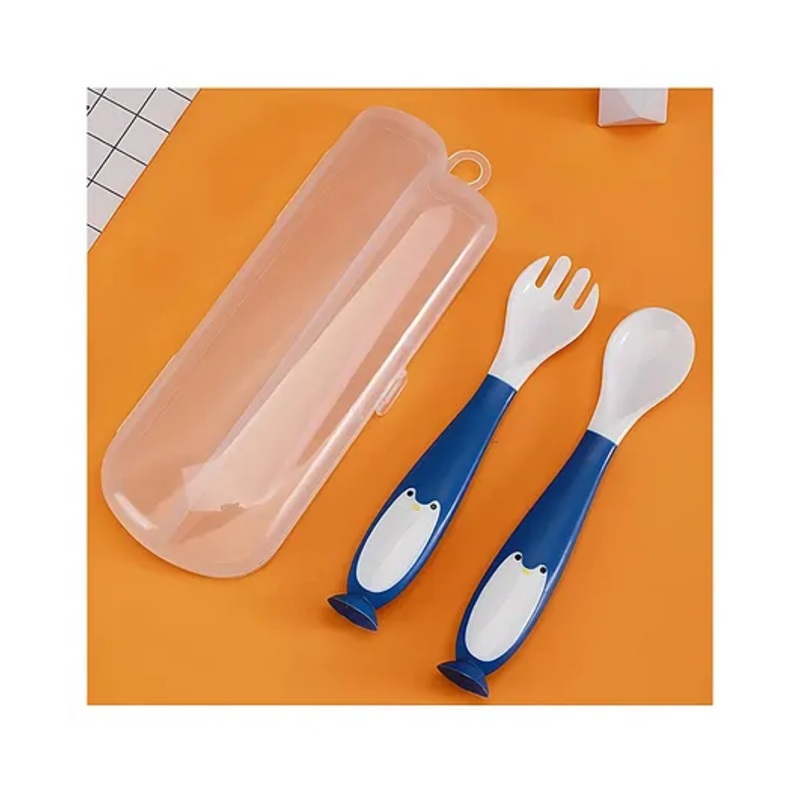 Baby Miniature Children Learn Eating Baby Training Practice Tableware Twist Bendable Fork Spoon Silicone Soft Spoon Set – Pack of 1 – Color May Vary