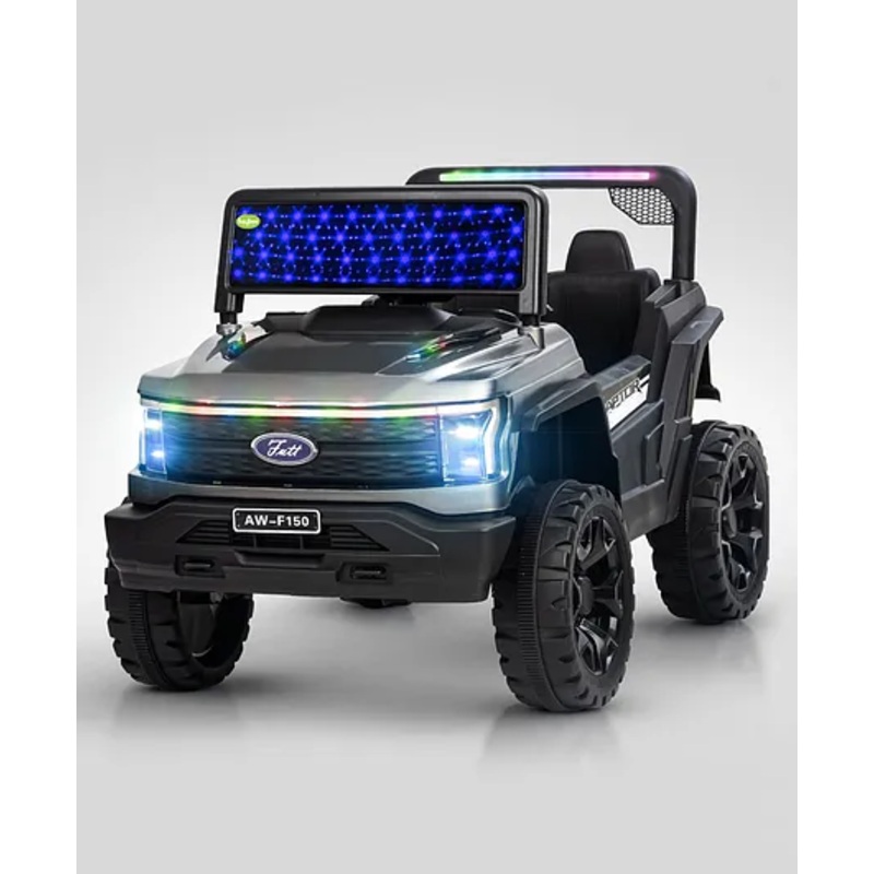 Baybee Eclipse Battery Operated Jeep for Kids | Ride on Toy Kids Car with Steering Function, LED Light & Music | Baby Big Battery Car with USB | Electric Car for Kids (Grey)