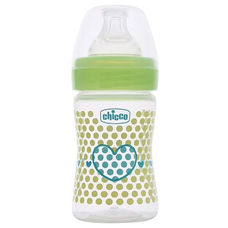 Chicco Well-Being Slow Flow Feeding Bottle Green – 150 ml