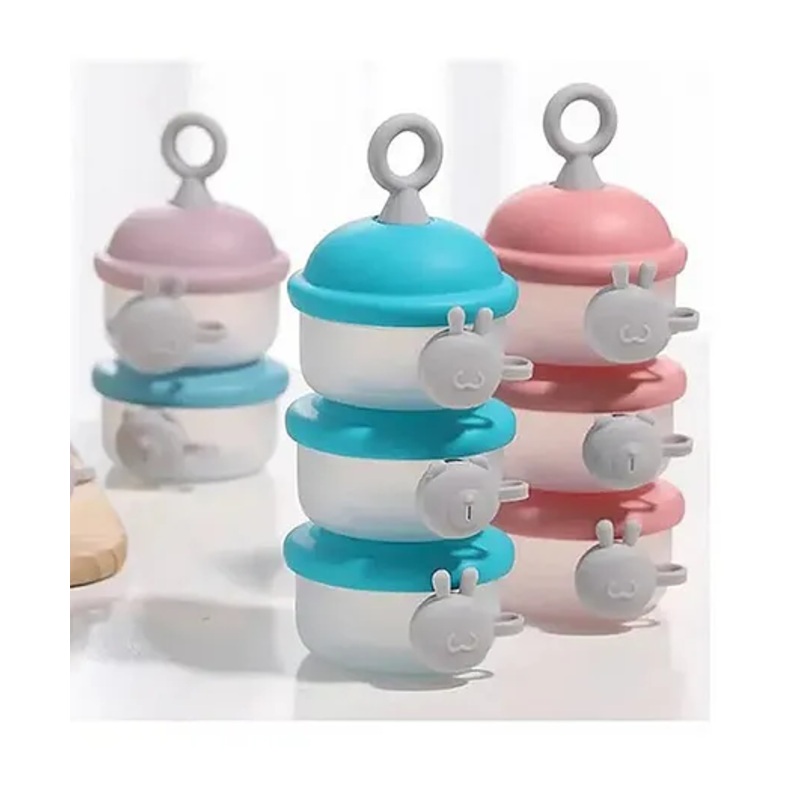 Comercio 3 Layers Silicone Cover Milk Powder Container – Multicolor
