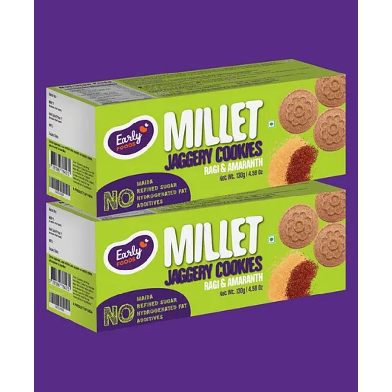 Early Foods Ragi Amaranth Cookies Pack of 2 130g each