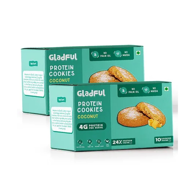 Gladful Coconut Protein Cookies Pack of 2 – 80 g Each