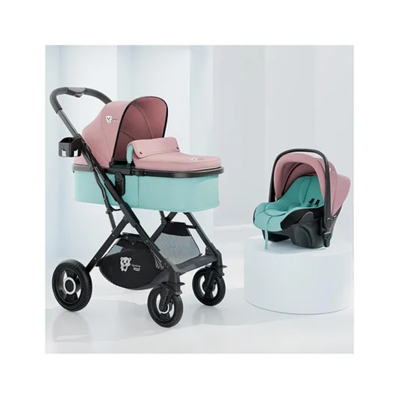 Lifelong Stroller Pram Bassinet & Car Seat With Foldable & Travel Friendly Pram – Pink