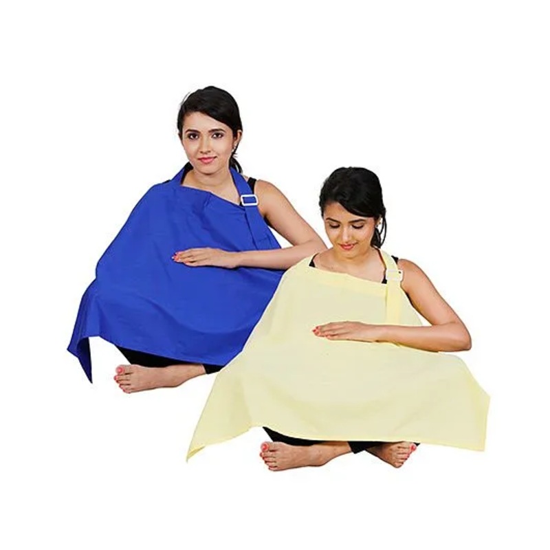 Lulamom Full Coverage Extra Wide Nursing Covers Pack of 2 – Royal Blue Yellow