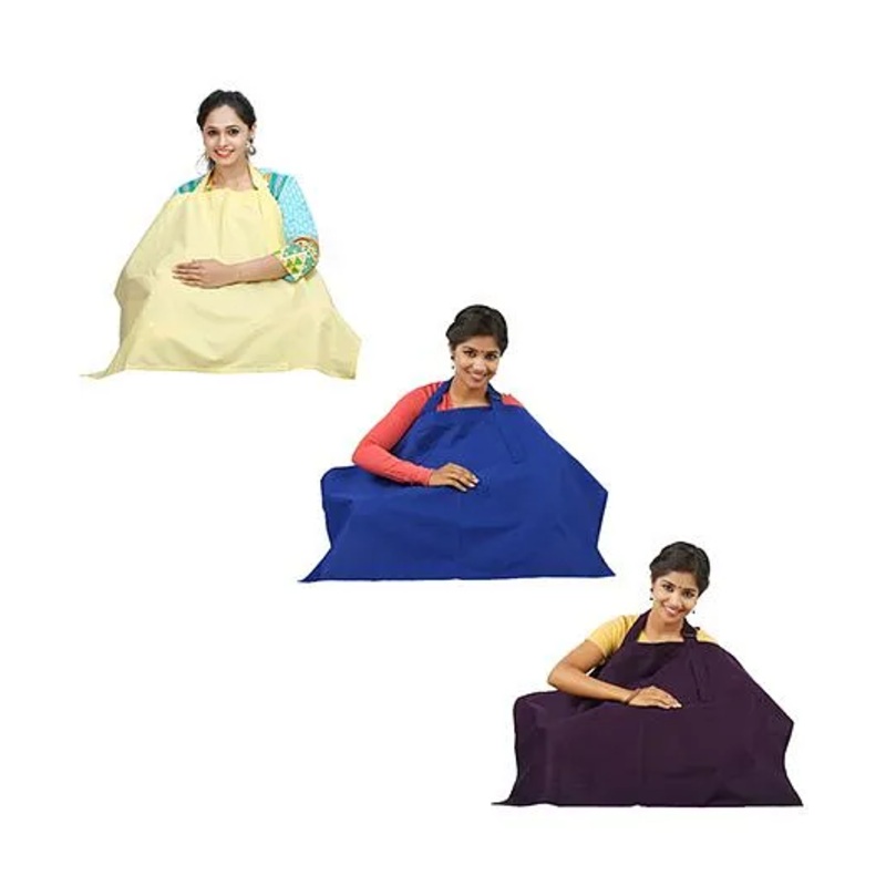 Lulamom Nursing Cover Pack of 3 – Yellow Blue Aubergine