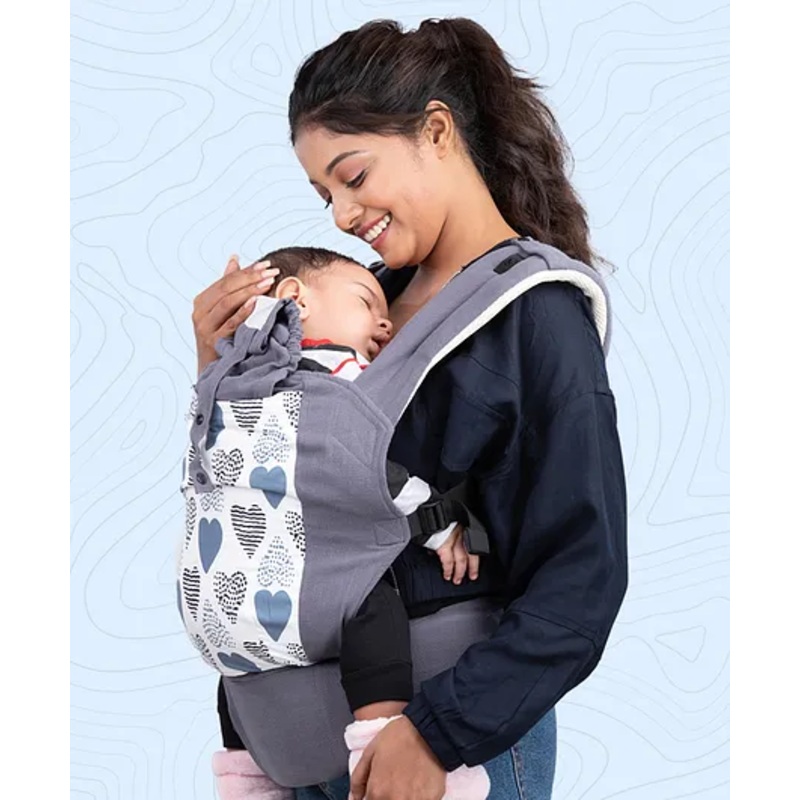 LuvLap Adore Baby Carrier, Soft Fabric with 2 Carry Positions, Adjustable & Breathable for 4-24 Months, Max 18Kg  Grey