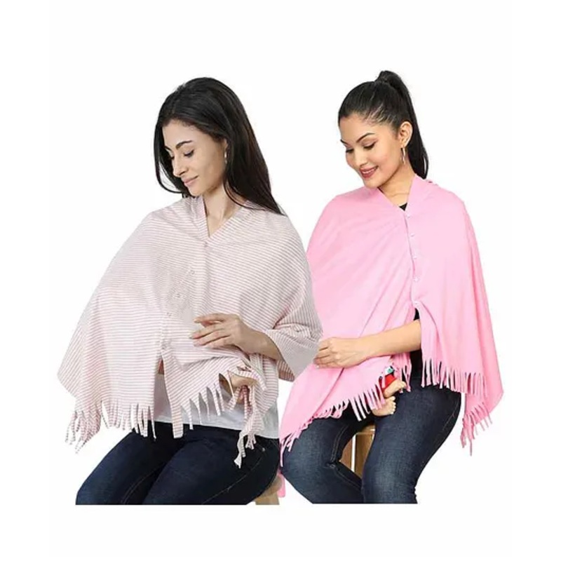 Nene Breast Feeding Multi Purpose Nursing Scarf Pack of 2 – Pink