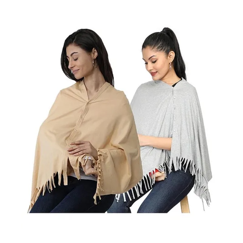 Nene Multi Purpose Nursing Shawl Pack of 2 – Beige Grey