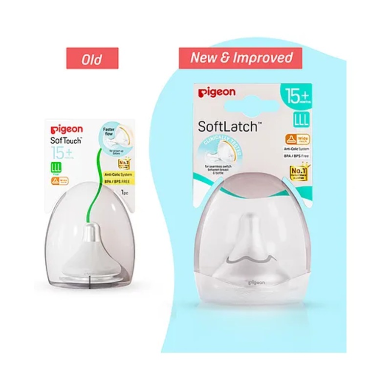 Pigeon Softlatch Peristaltic LLL Case Nipple – White