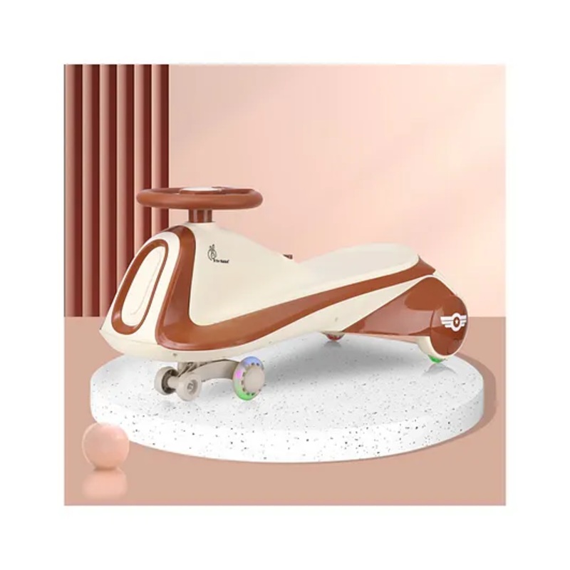 R for Rabbit Iya Iya Sportz Swing Car for Kids, Twister Magic Ride on Car with Scratch Free PU LED Wheel for 3+ Years Baby Boy & Girl, Weight Capacity Upto 100 Kg (Cream Brown)