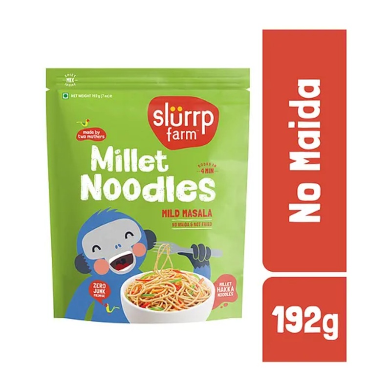 Slurrp Farm No MSG, Not Fried Hakka Noodles Mild Masala Millet Noodles – 192 gm