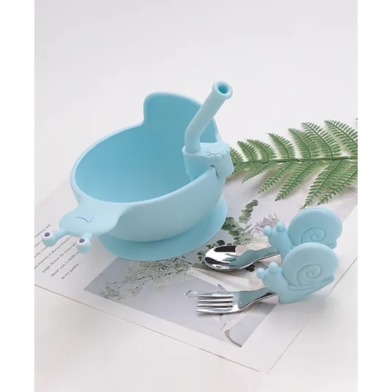 Snail Shaped Feeding Set of 3- Blue