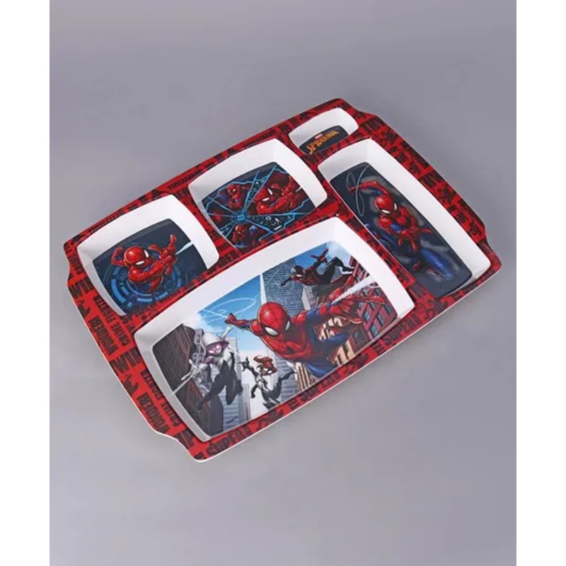 Spider Man 5 Partition Plate – Multicolor (Color and design may vary)