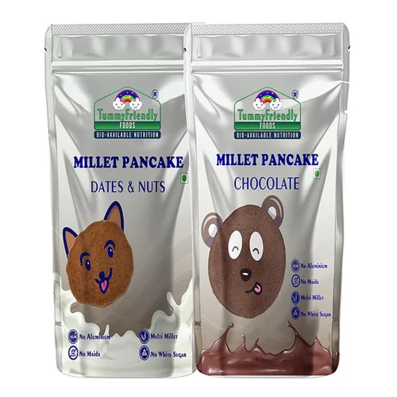 TummyFriendly Foods Millet Pancake Mix – Chocolate, Dates, Nuts. HealthyBreakfast. 2 Packs 150g Each Cocoa Powder (2 x 150 g)